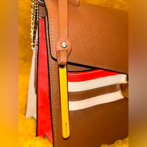 Cromia Maeva Genuine Italian Saffiano Leather Crossbody Satchel - Picture 10 of 13